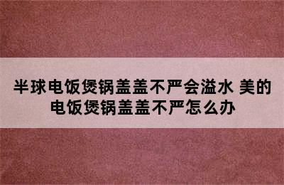 半球电饭煲锅盖盖不严会溢水 美的电饭煲锅盖盖不严怎么办